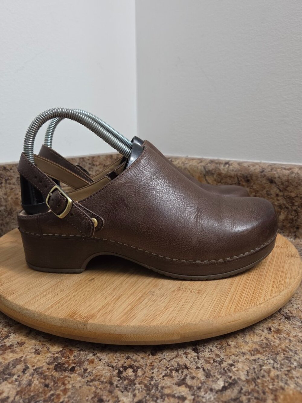 Dansko Millie Womens Brown Leather Clogs Size 38 US 7.5-8 Convertible Strap